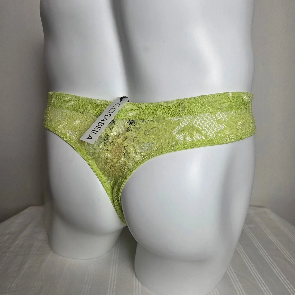 Cosabella Men Luxury Italian Floral Lace G-String Designer Premium Chakra Green